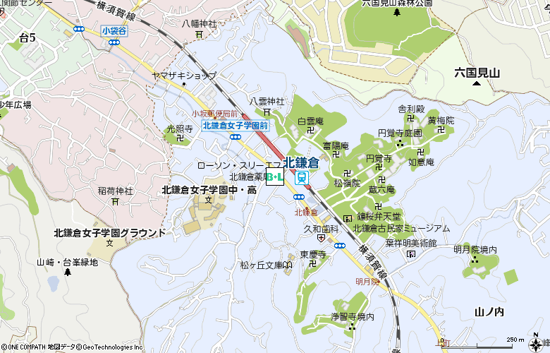北鎌倉コンタクト付近の地図